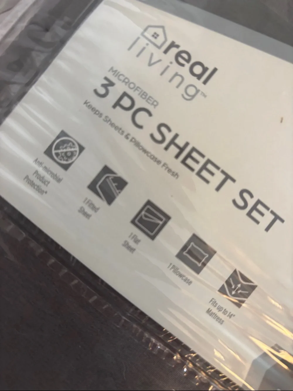Real Living Twin 3-Piece Microfiber Sheet Set in Gray